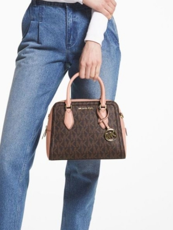 Michael Kors Ayden Logo Medium Brown Satchel